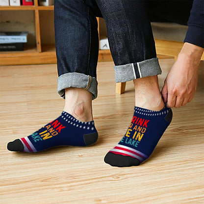 Lake-themed Funny Vacation Partys Cotton Socks for Men and Women