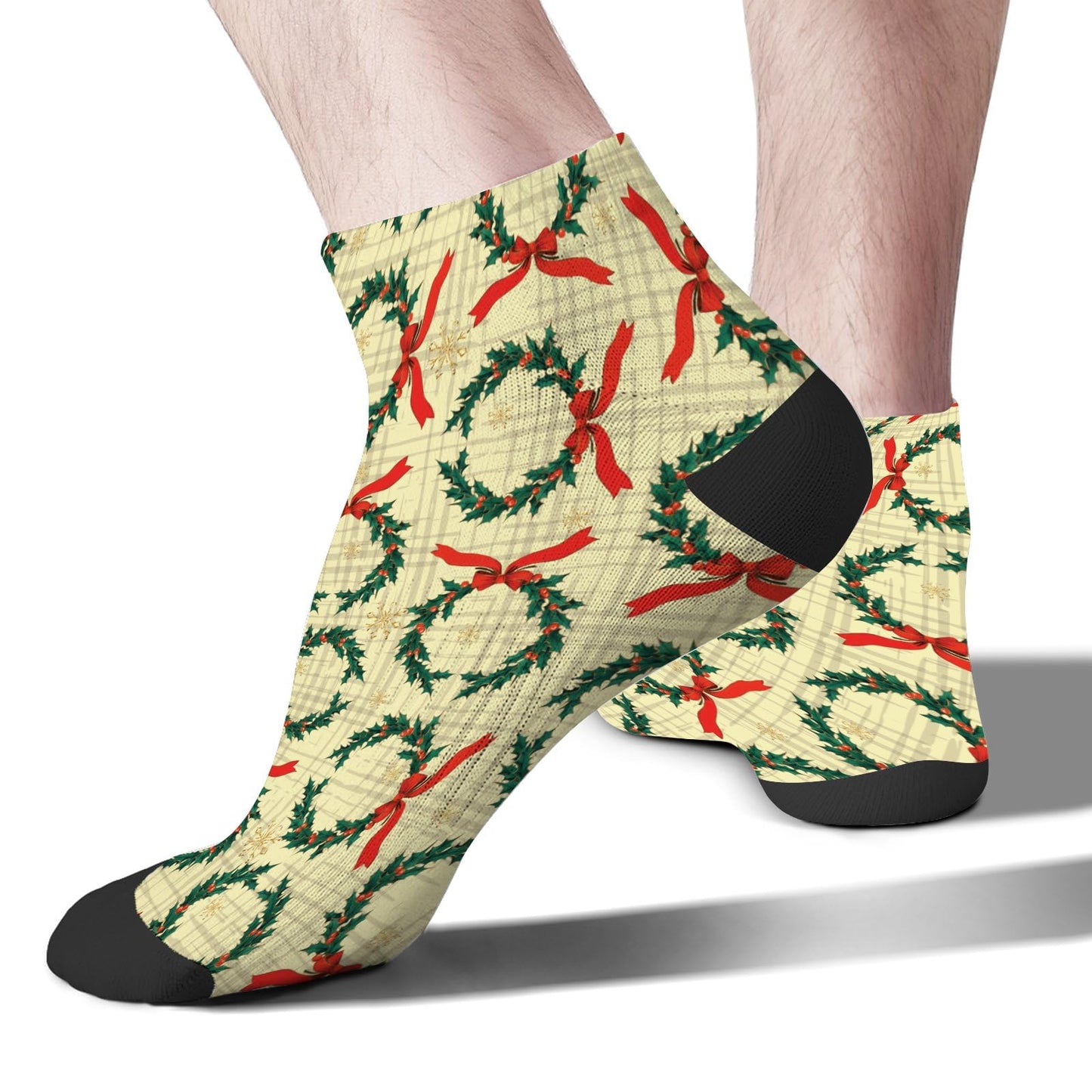 Funny Christmas Pattern Low Cut Socks Men Short Men's Sock