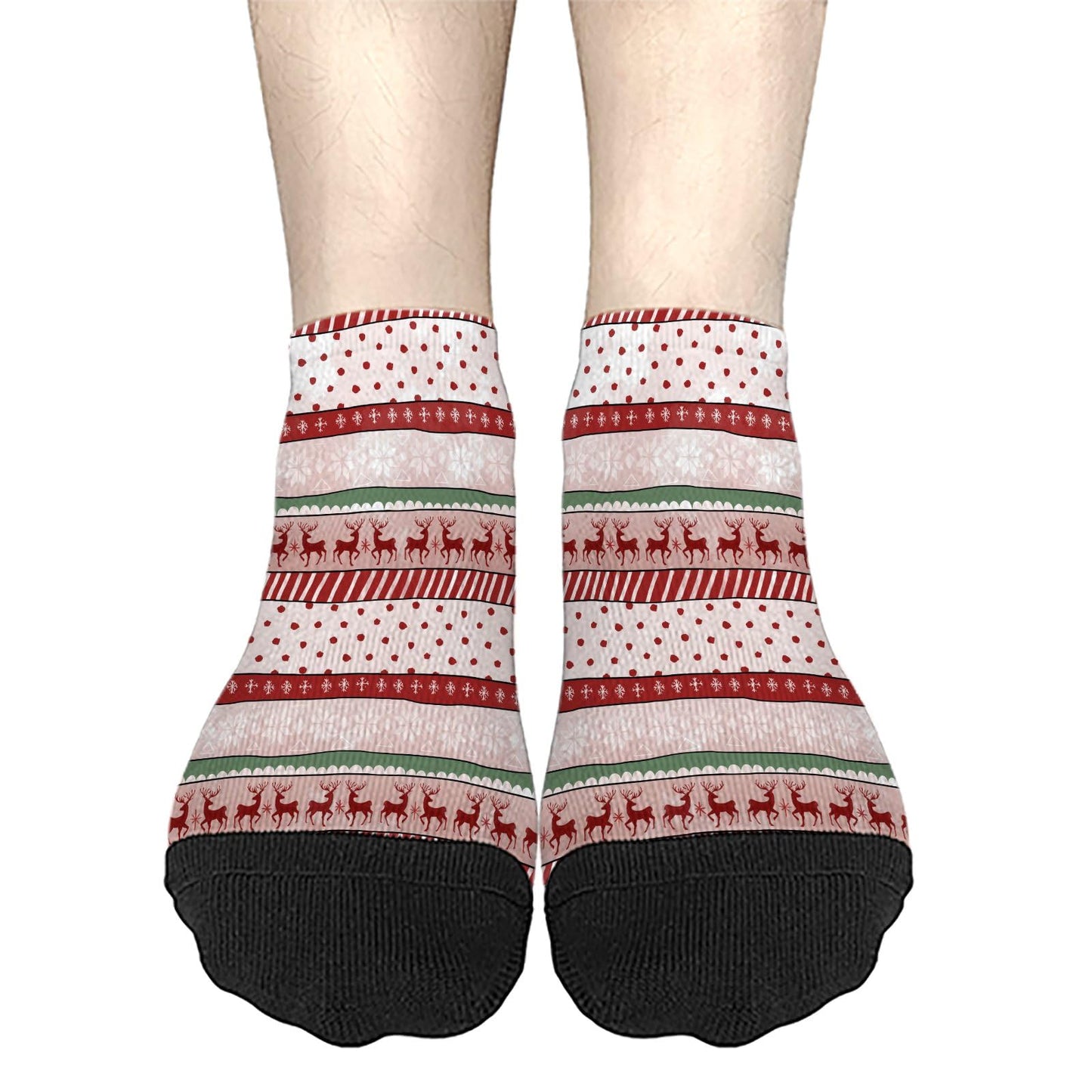 Funny Christmas Pattern Womens Cotton Socks Low Cut Socks For Men