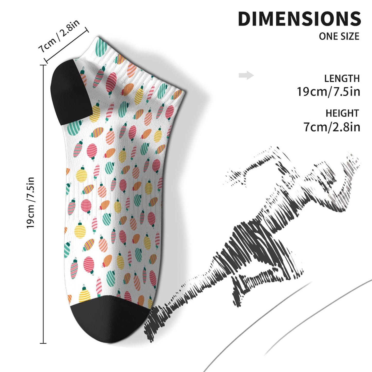 Christmas Pattern Men's Ankle Dress Socks - Funny Designs