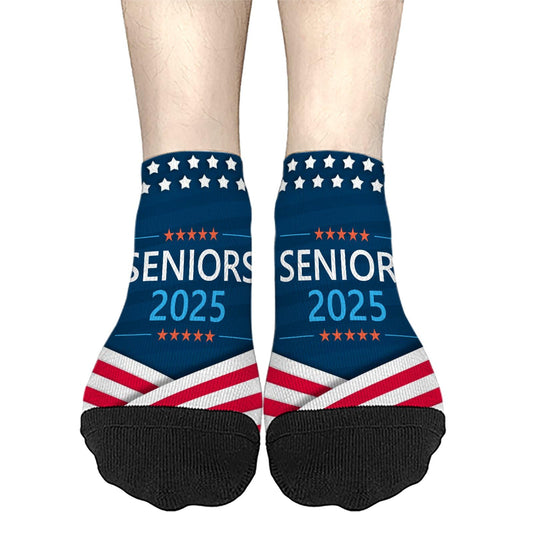 Class Of 2025 Senior Back To School Graduation '25 Graduate Boys Ankle Socks Invisible Sock For Men's