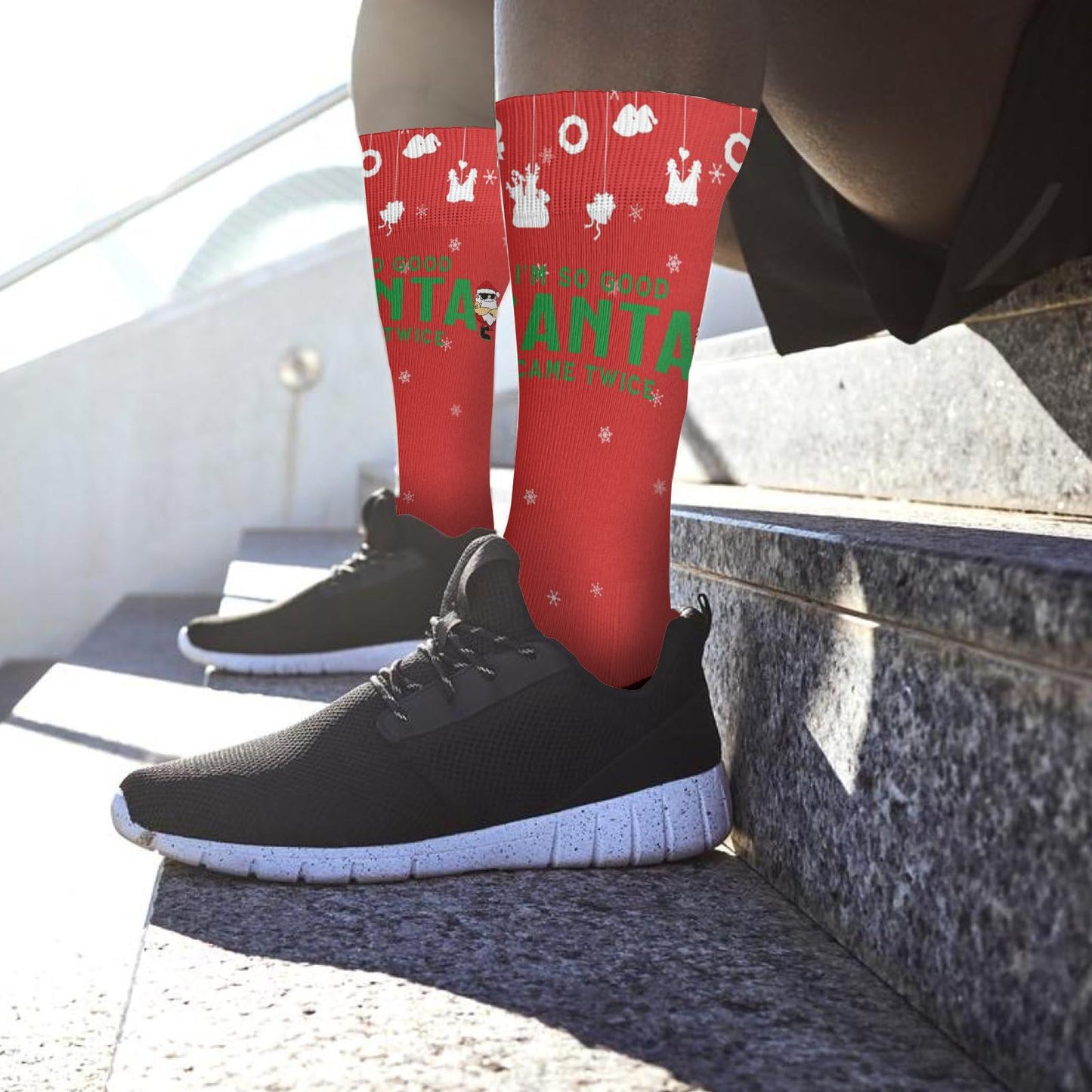 Festive Santa Socks for Women - Colorful Crazy Design Gift