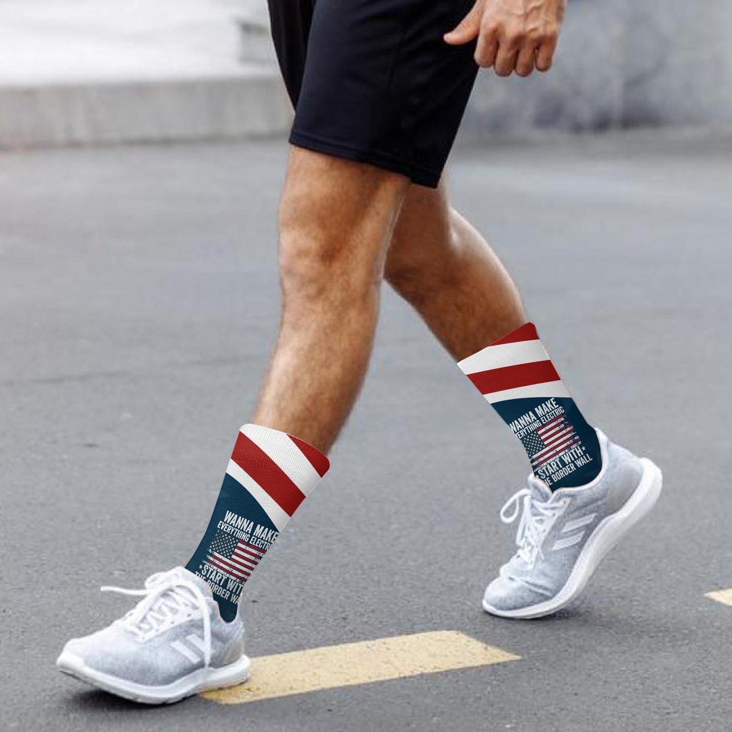 Electric Wall Crew Socks for Men - Start Your Day Right!