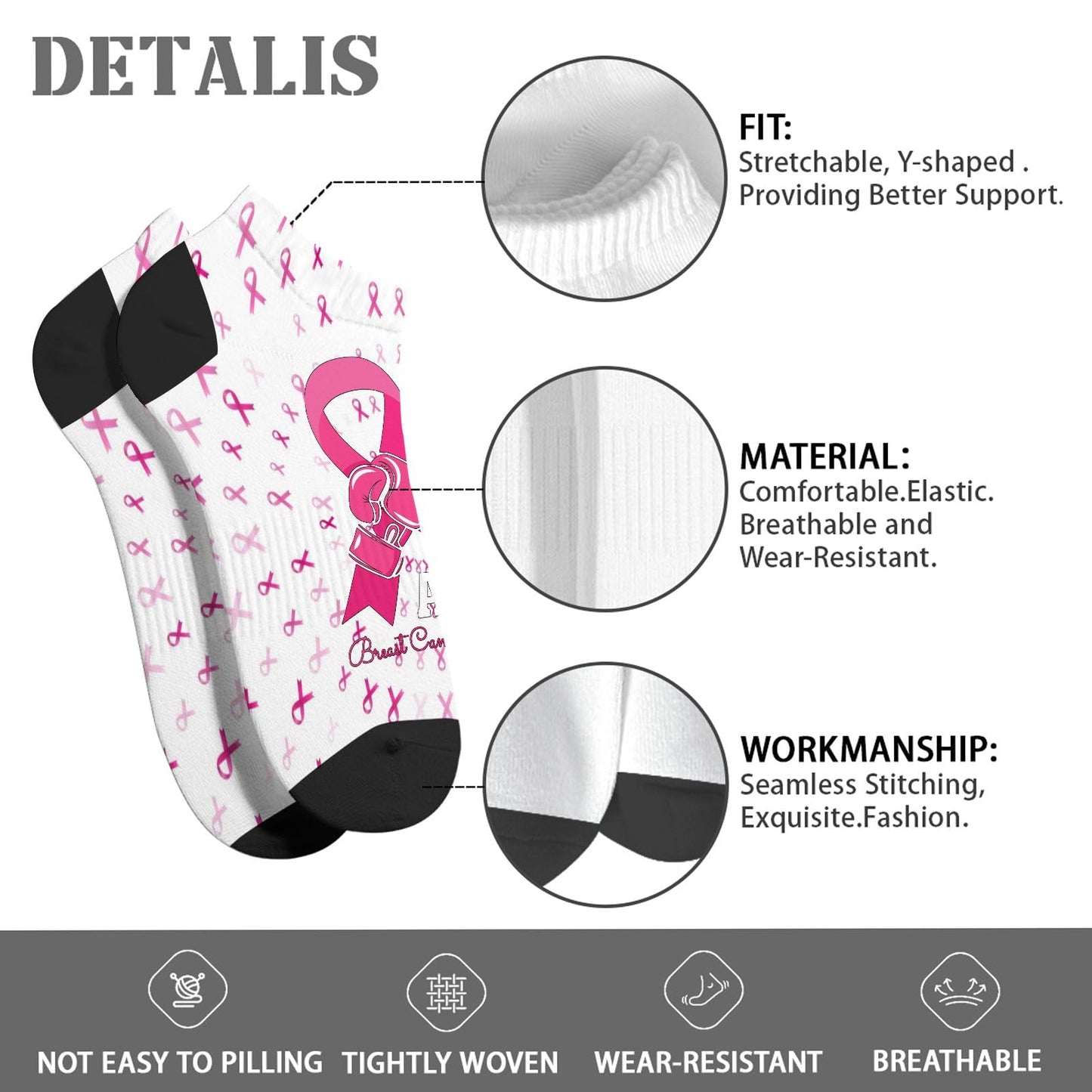 In Our Family No One Fights Alone Mens Dress Socks Cotton Socks For Women Casual For Women Socks