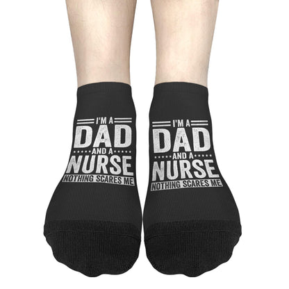 Generic I'm A Dad And A Nurse Nothing Scares Me Cotton Socks For Men Low Cut Socks Women's, White