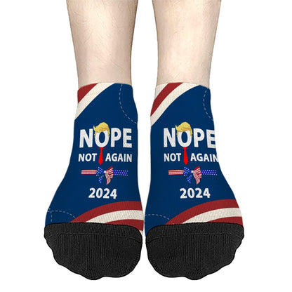 Nope Not Again Womens Socks Crew Low Cut Men's Sock