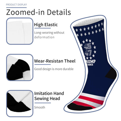 Colorful Crazy Trump 45 47 Half Calf Socks