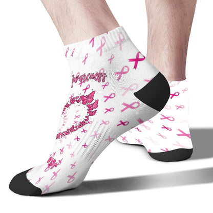 Breast Cancer Awareness Hummingbird No Show Socks Men Hidden Womens Socks