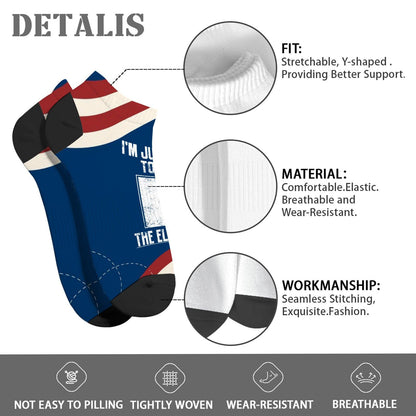 I'm Onlys Here To Ride The Elevator Short Socks For Women Short Sock For Women's