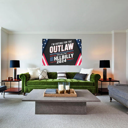 Trump 2024 Outlaw Hillbilly US Flag Funny Tapestry - Personalized Gifts for Men