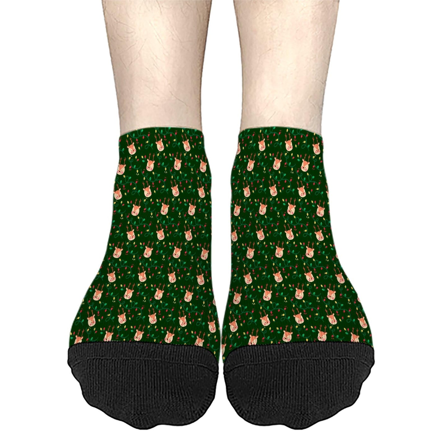 Christmas Pattern Men's Ankle Dress Socks - Funny Designs