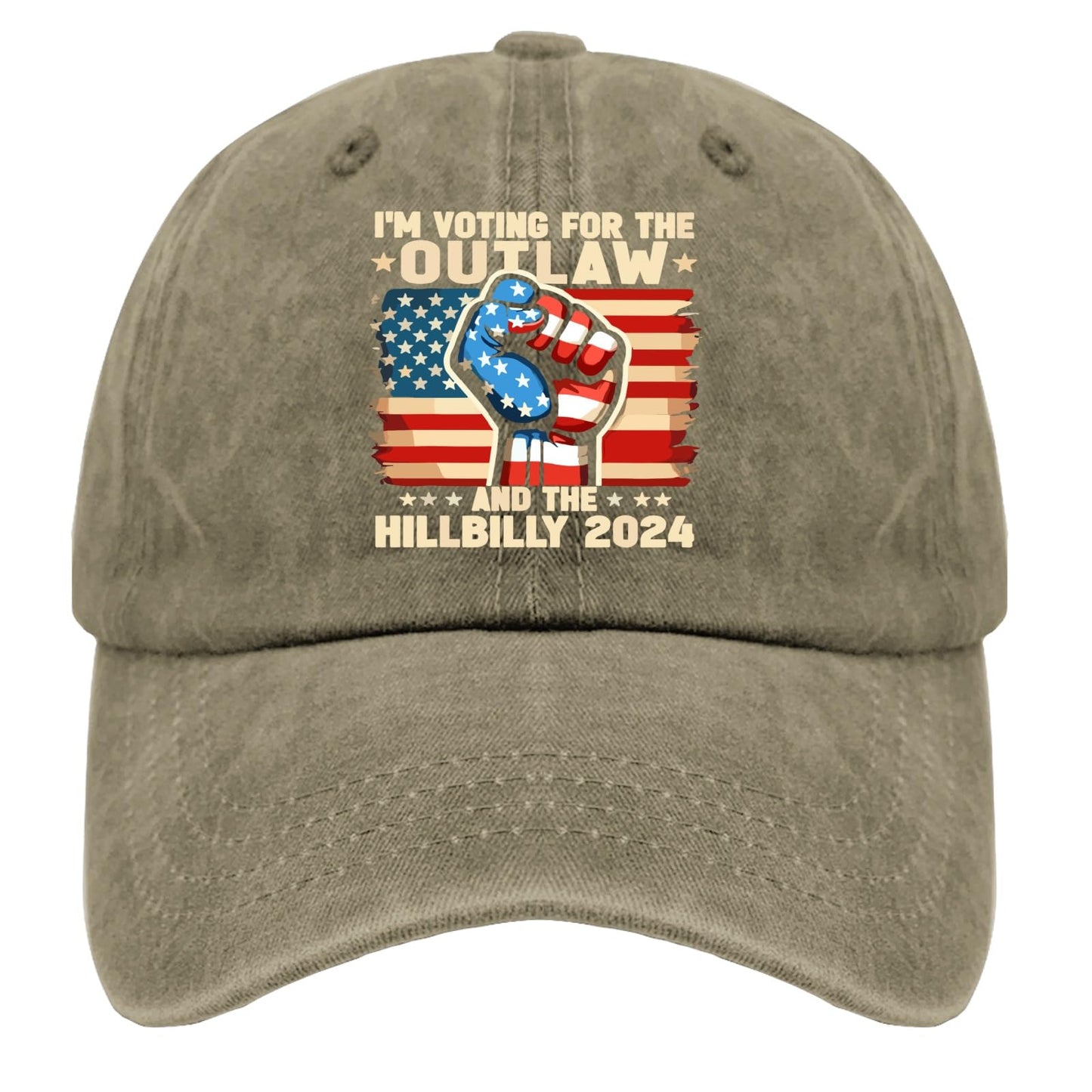 Outlaw & Hillbilly 2024 US Flag Cap - Funny Trucker Hat