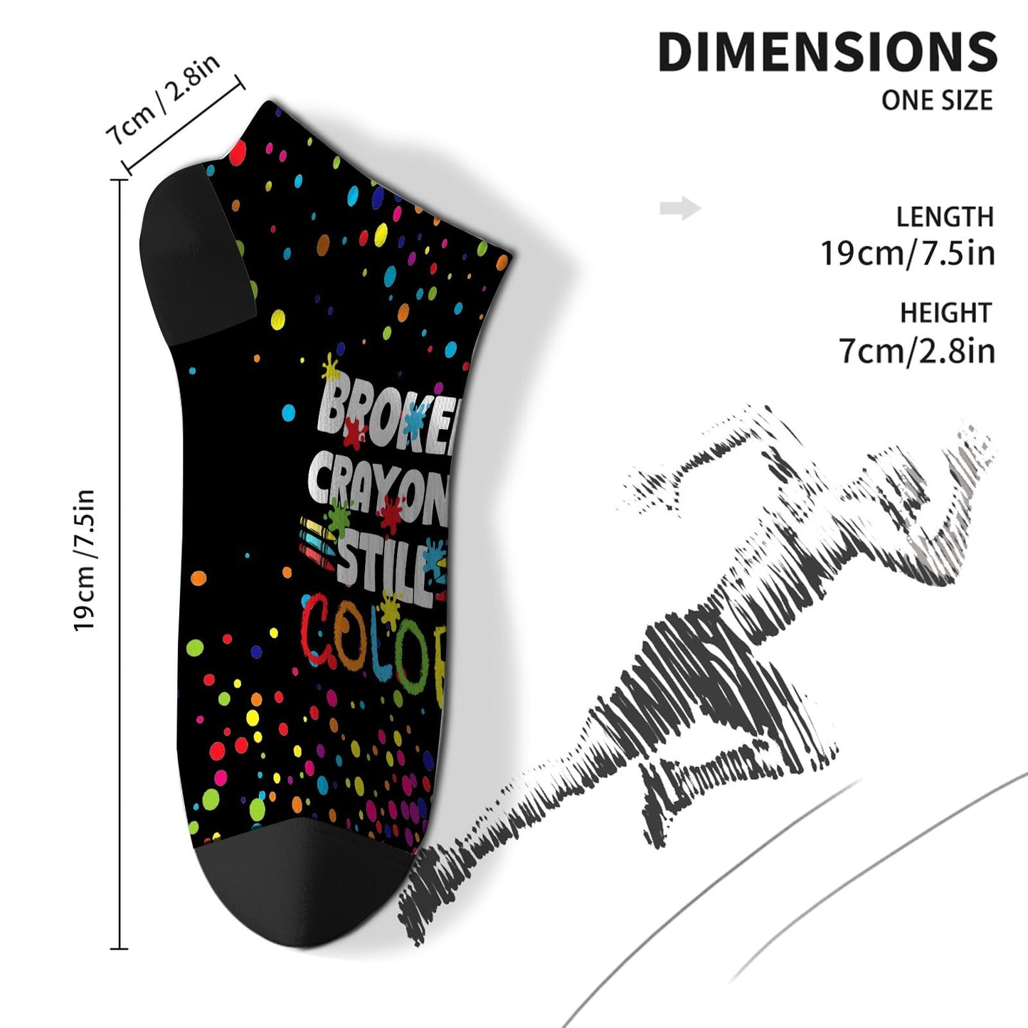 Broken Crayons Still Color Mens Dress Socks Hidden Socks For Men