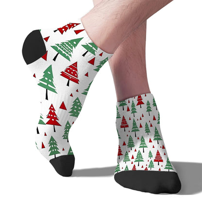 Funny Christmas Pattern Womens Cotton Socks Low Cut Socks For Men