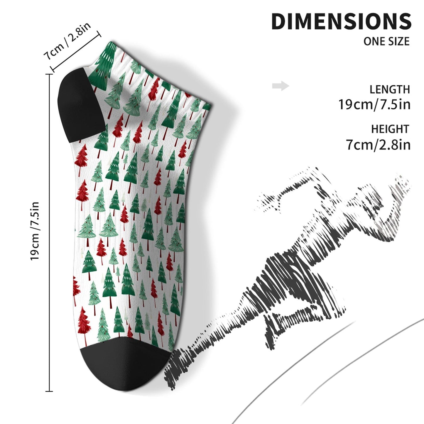 Funny Christmas Pattern No Show Socks Men Cotton Sock Mens