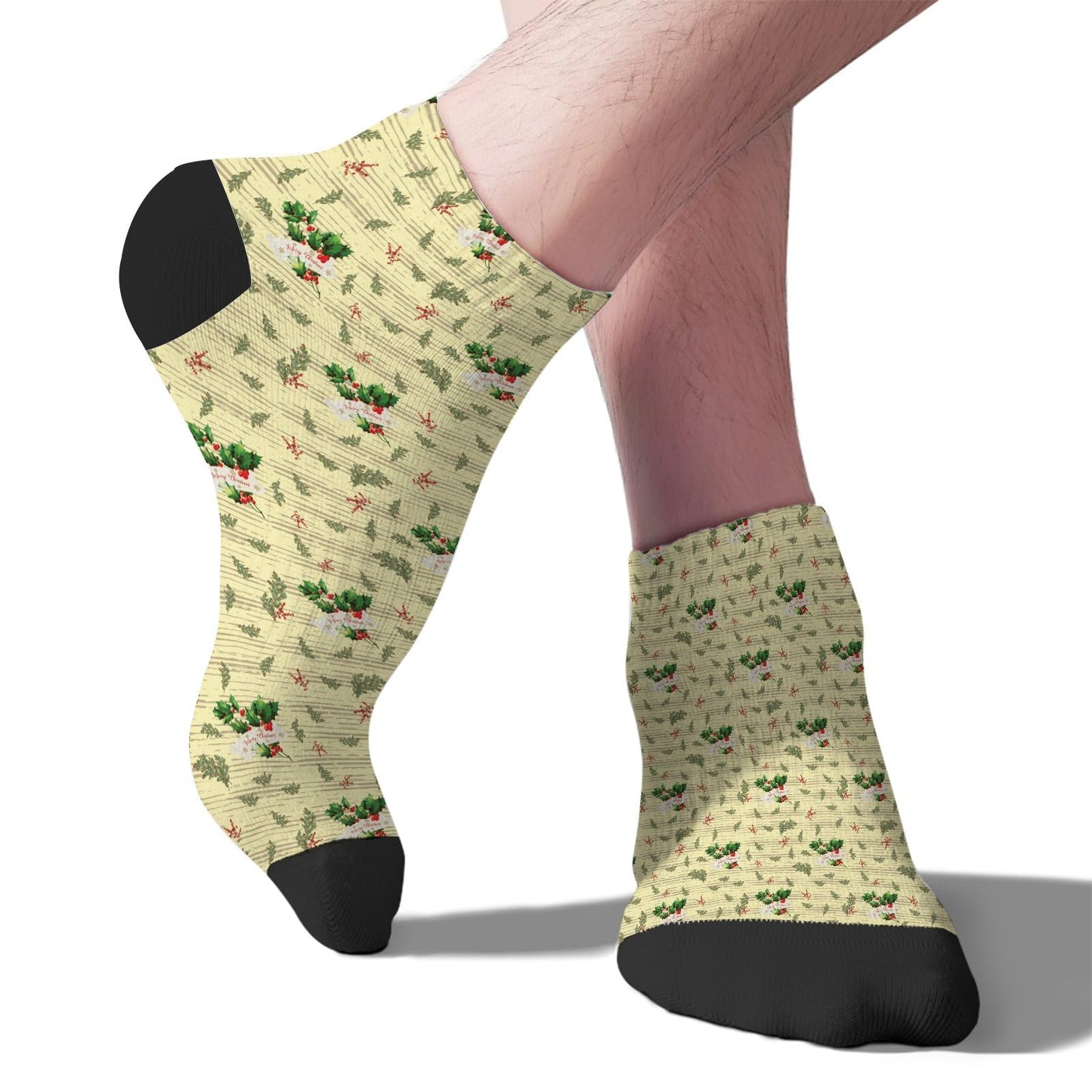 Funny Christmas Pattern Boys Ankle Socks Low Cut For Men Socks