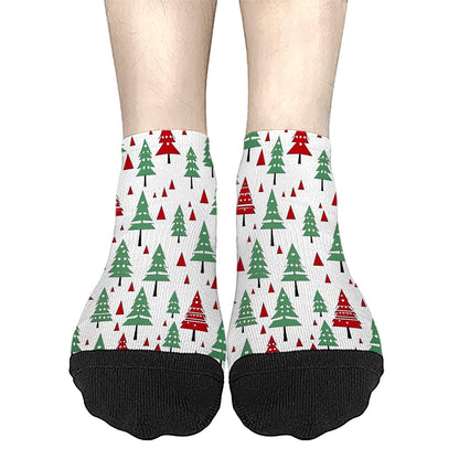 Funny Christmas Pattern Womens Cotton Socks Low Cut Socks For Men