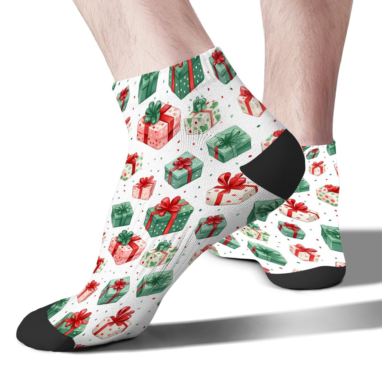Funny Christmas Pattern No Show Socks Men Cotton Sock Mens