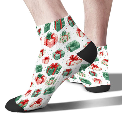 Funny Christmas Pattern No Show Socks Men Cotton Sock Mens
