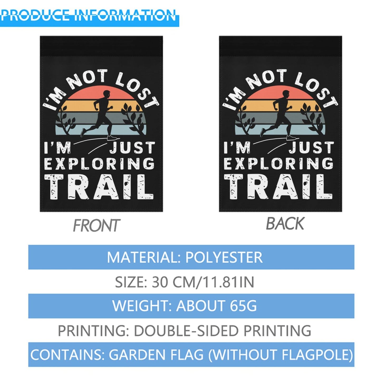 I'm Not Lost I'm Exploring The Trail Runner's Adventure House Flag One Size Decorative Outdoor Flag For Outside Garden Flags