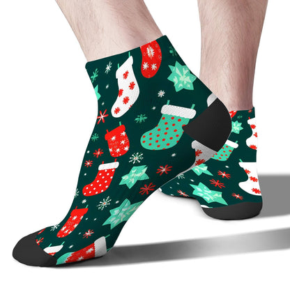 Funny Christmas Pattern Womens Cotton Socks Low Cut Socks For Men