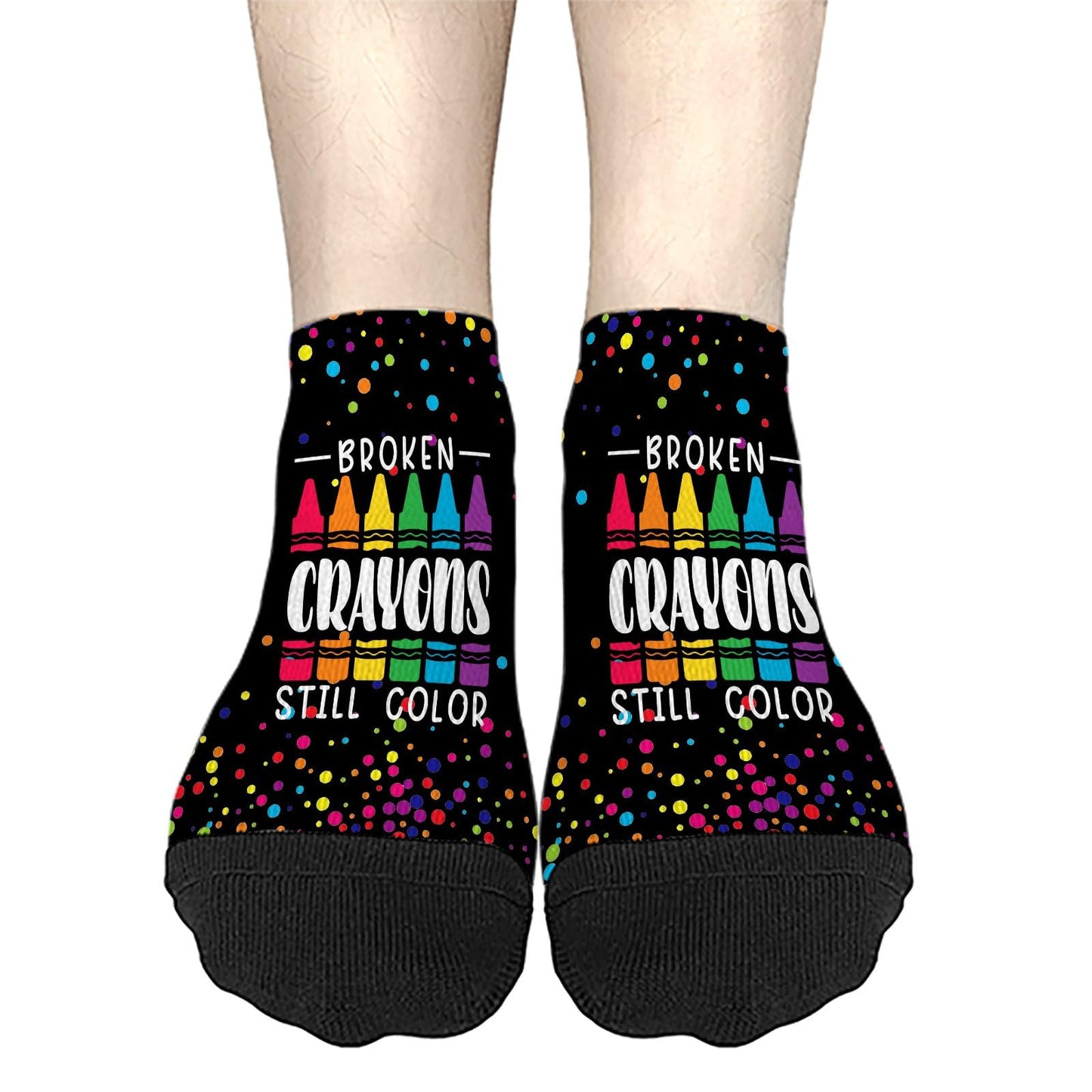 Broken Crayons Still Color Mens Dress Socks Hidden Socks For Men