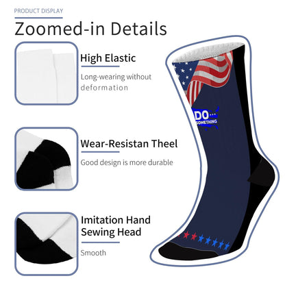 Do Something Obama Michelle Flag Trouser Socks Women