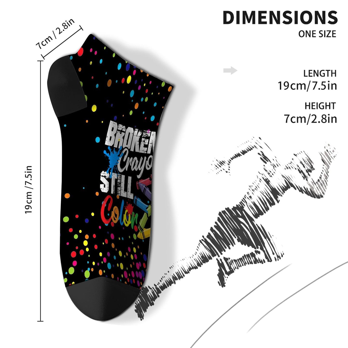 Broken Crayons Still Color Mens Dress Socks Hidden Socks For Men