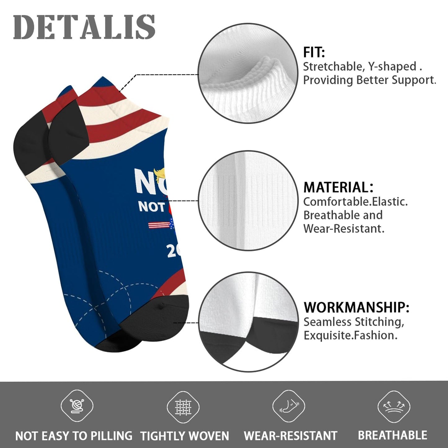 Nope Not Again Womens Socks Crew Low Cut Men's Sock