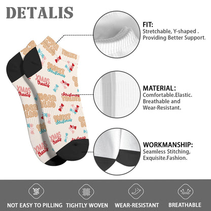 Funny Christmas Pattern Womens Cotton Socks Low Cut Socks For Men