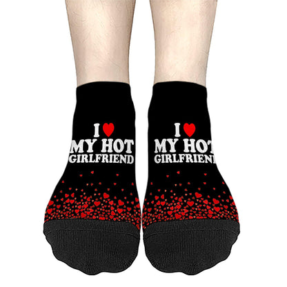 I Love My Hot Girlfriend Womens Ankle Socks Crew For Men's Sock