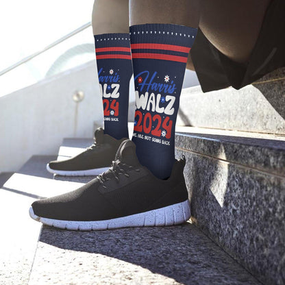 Patriotic Novelty Half Calf Socks - Colorful Crazy Design