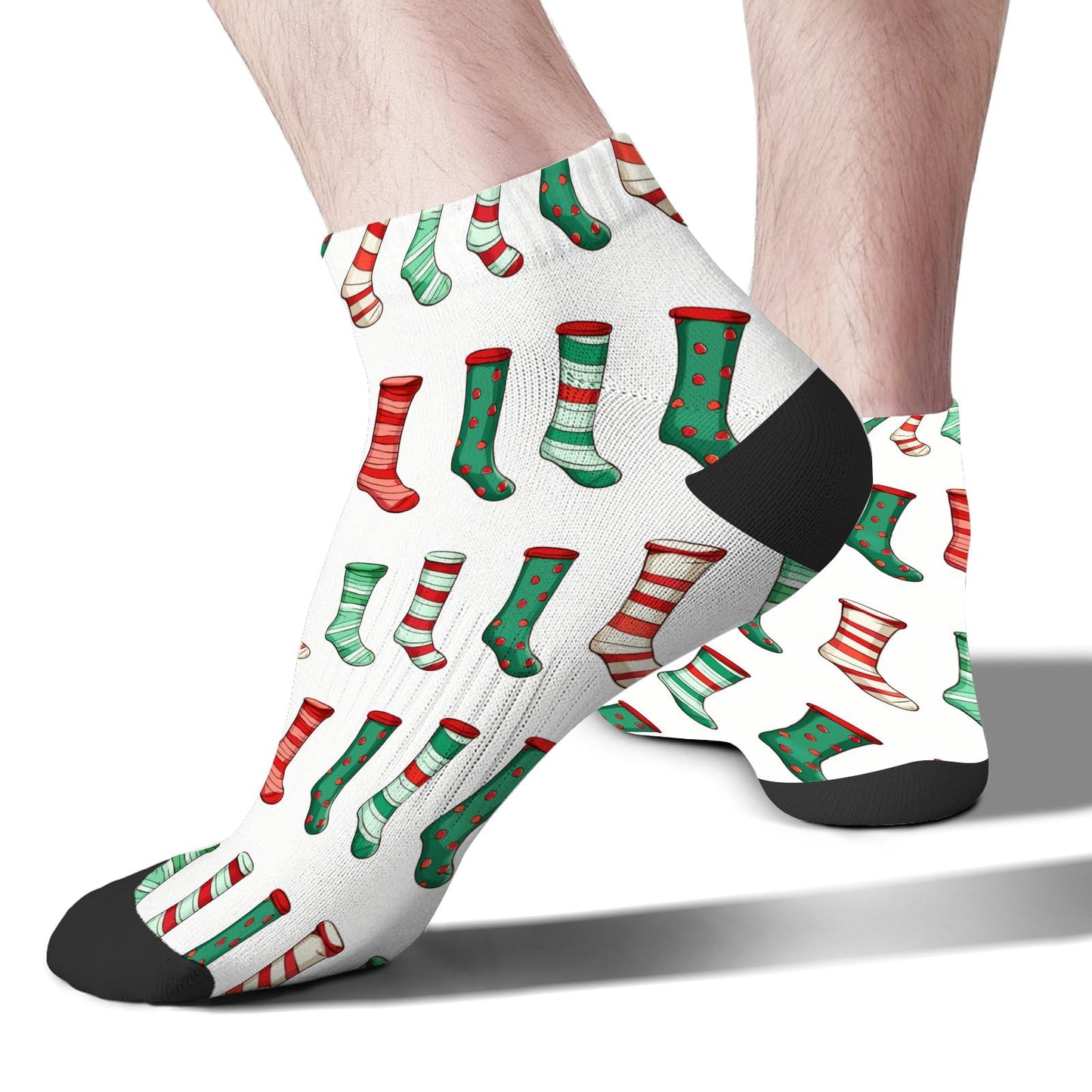 Funny Christmas Pattern No Show Socks Men Cotton Sock Mens