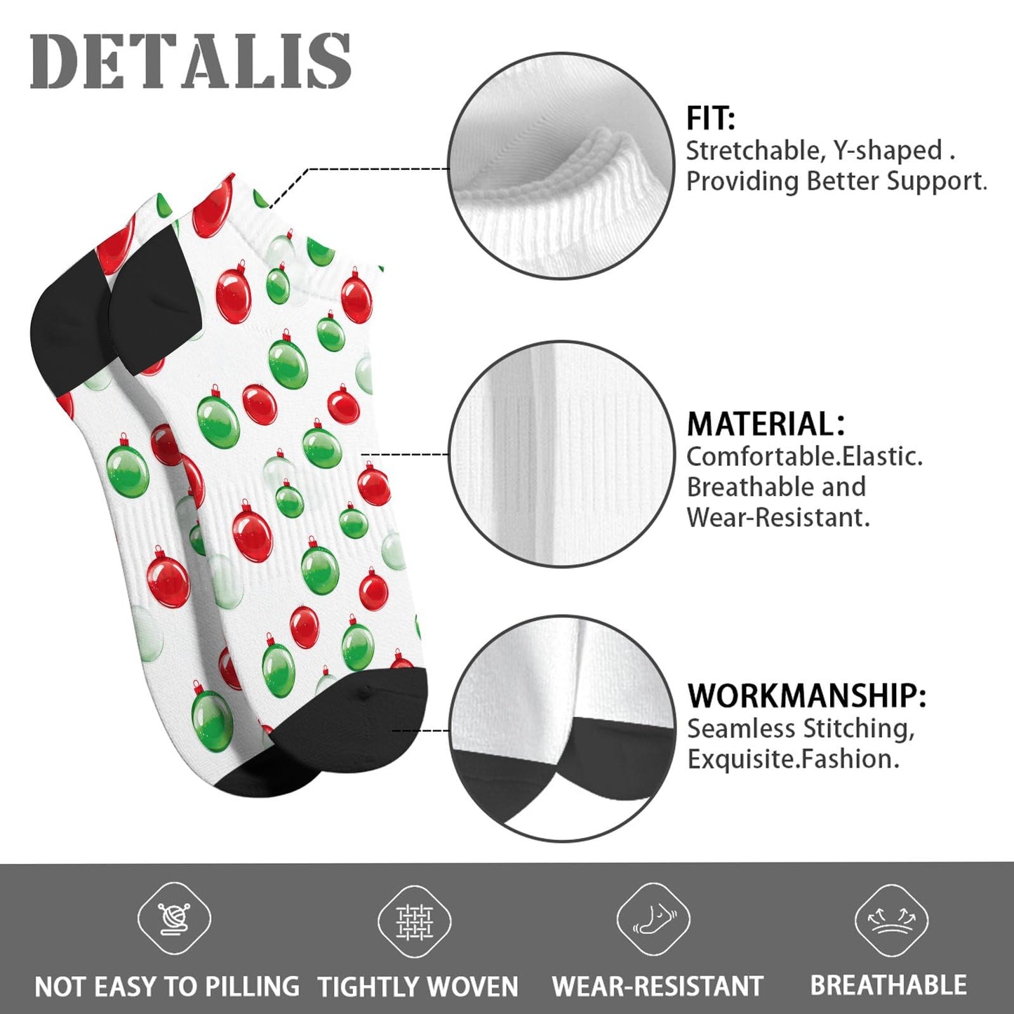 Funny Christmas Pattern Womens Socks Crew Dress Womens Sock