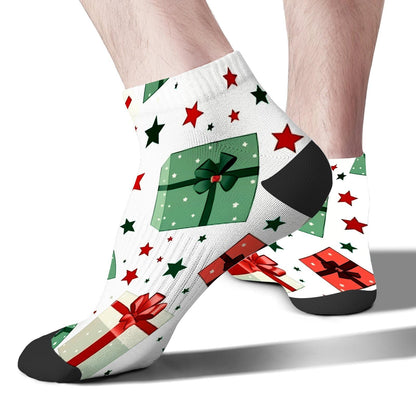 Funny Christmas Pattern Womens Cotton Socks Low Cut Socks For Men