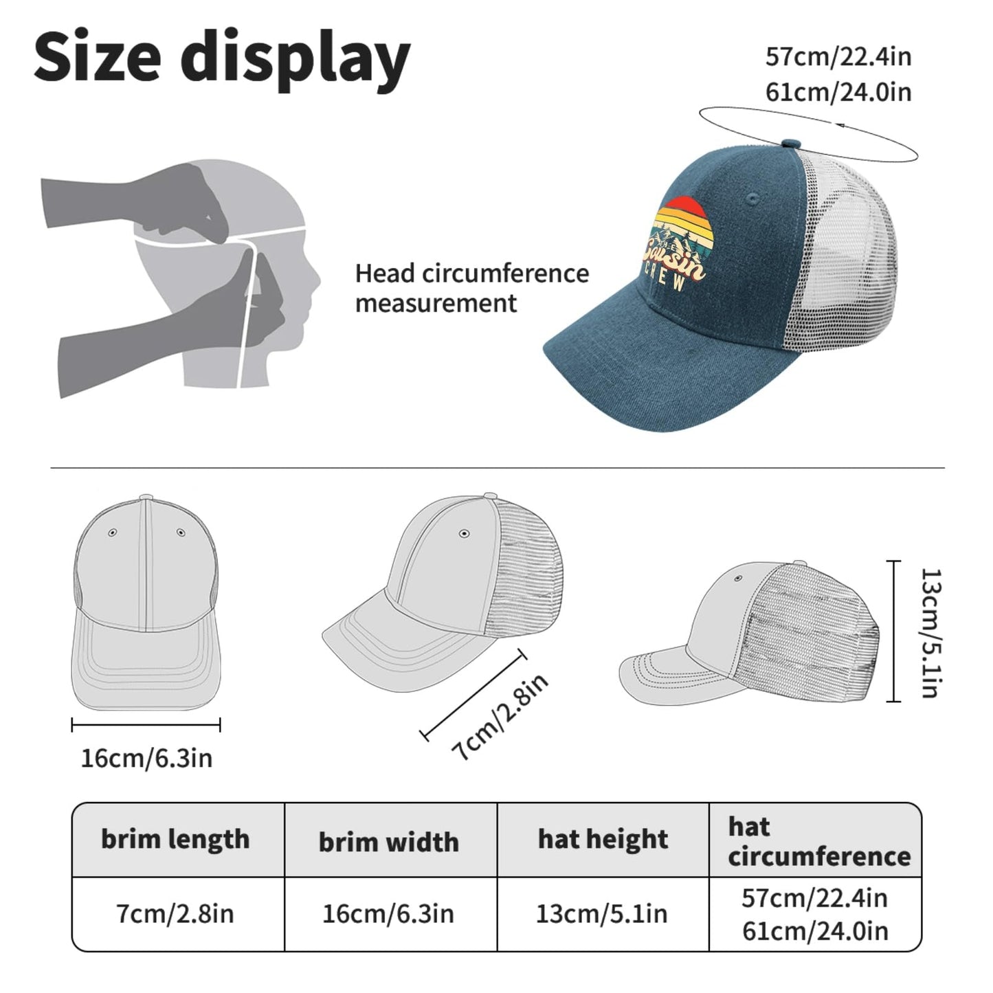 Cousin Crew Dad Hats for Women Funny Denim Cap