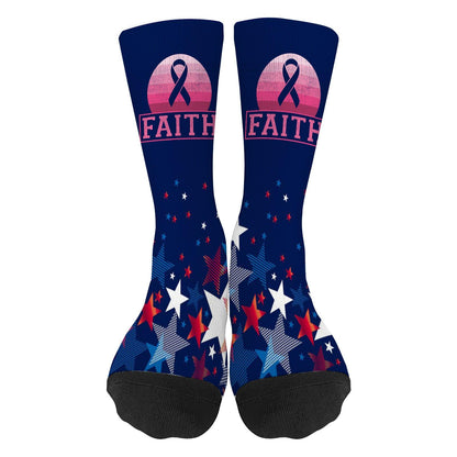 Breast Cancer Awareness Month Ribbon Athletic Socks