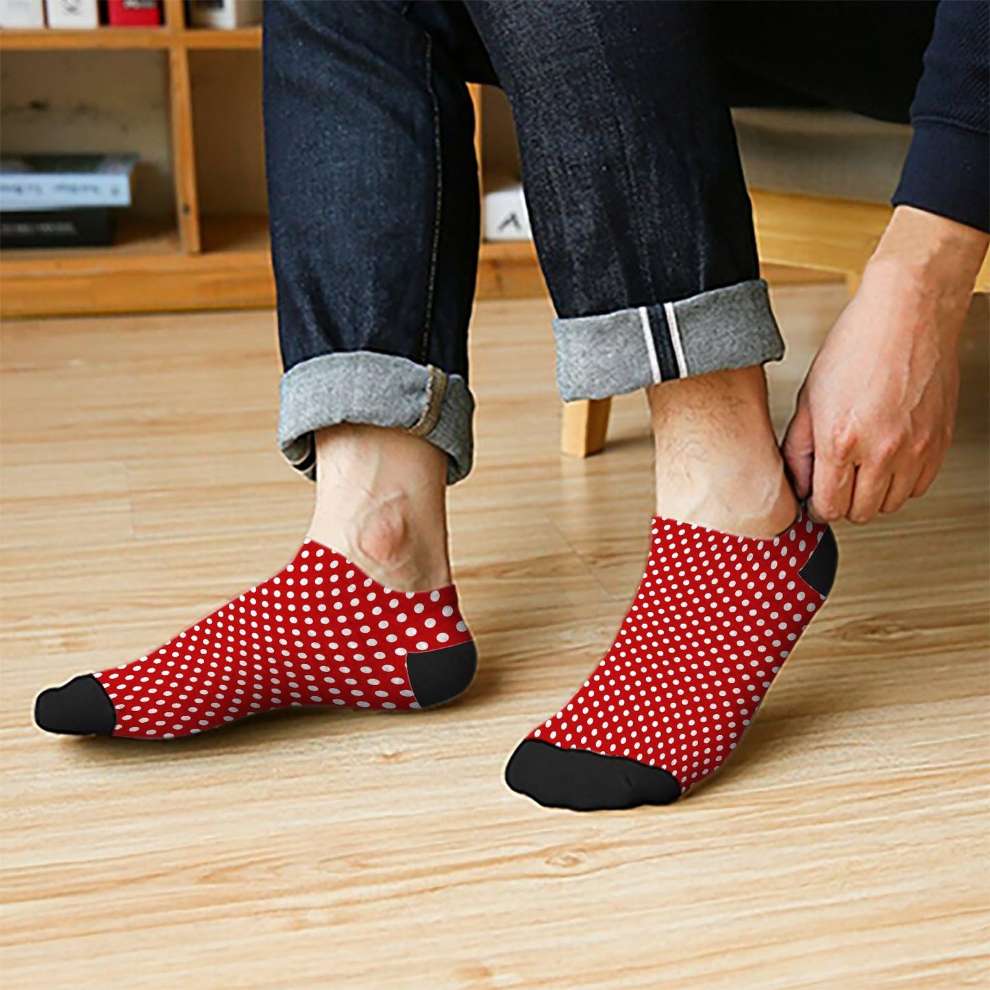 Funny Christmas Pattern No Show Socks Men Cotton Sock Mens