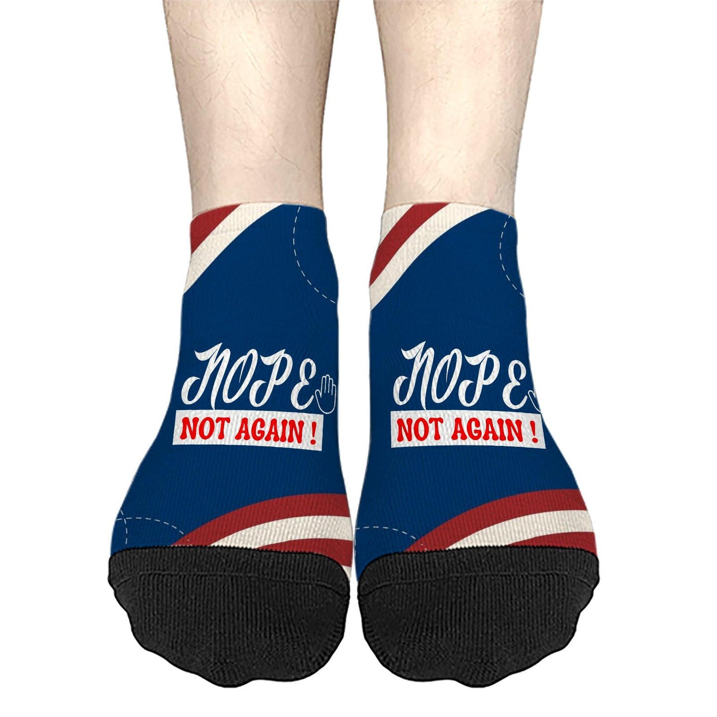 Nope Not Again Womens Socks Crew Low Cut Men's Sock