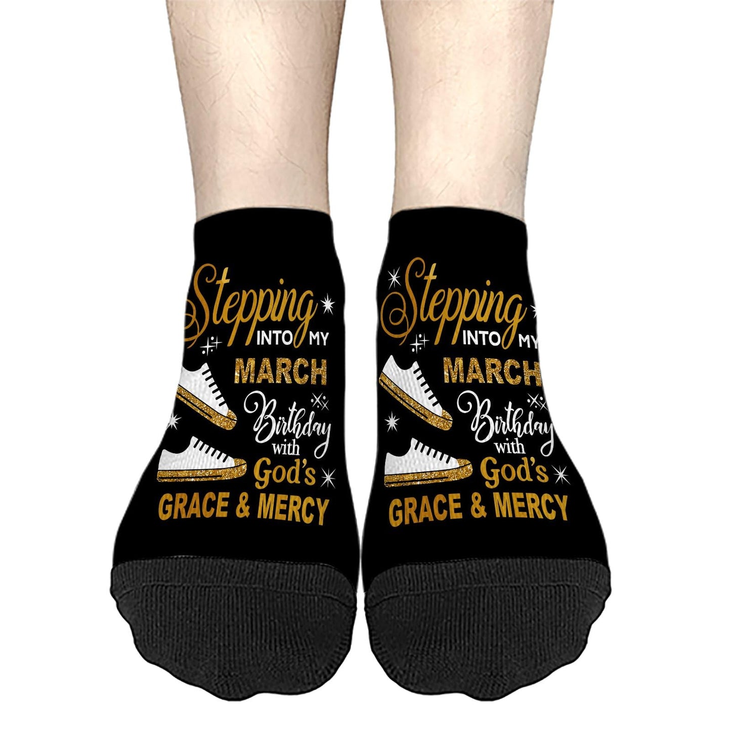 Step Into My March Girl Birthday Women Socks Ankle Hidden Sock For Men's