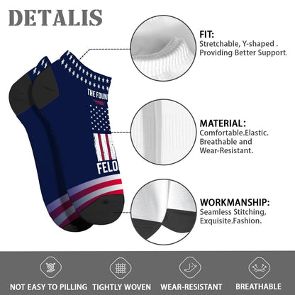 Funny The Founding Fathers Were Felons Too Meme Mens Ankle Socks No Show For Mens Socks