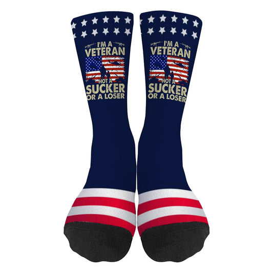 Colorful Crazy Veteran Socks - Unisex Novelty Gifts