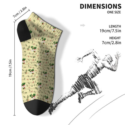 Funny Christmas Pattern Boys Ankle Socks Low Cut For Men Socks