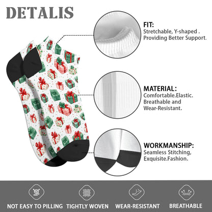Funny Christmas Pattern No Show Socks Men Cotton Sock Mens