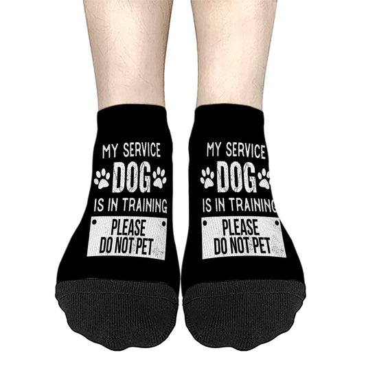 My Service Dog Is In Training Please Do Not Pet Cotton Socks Cotton Mens Socks