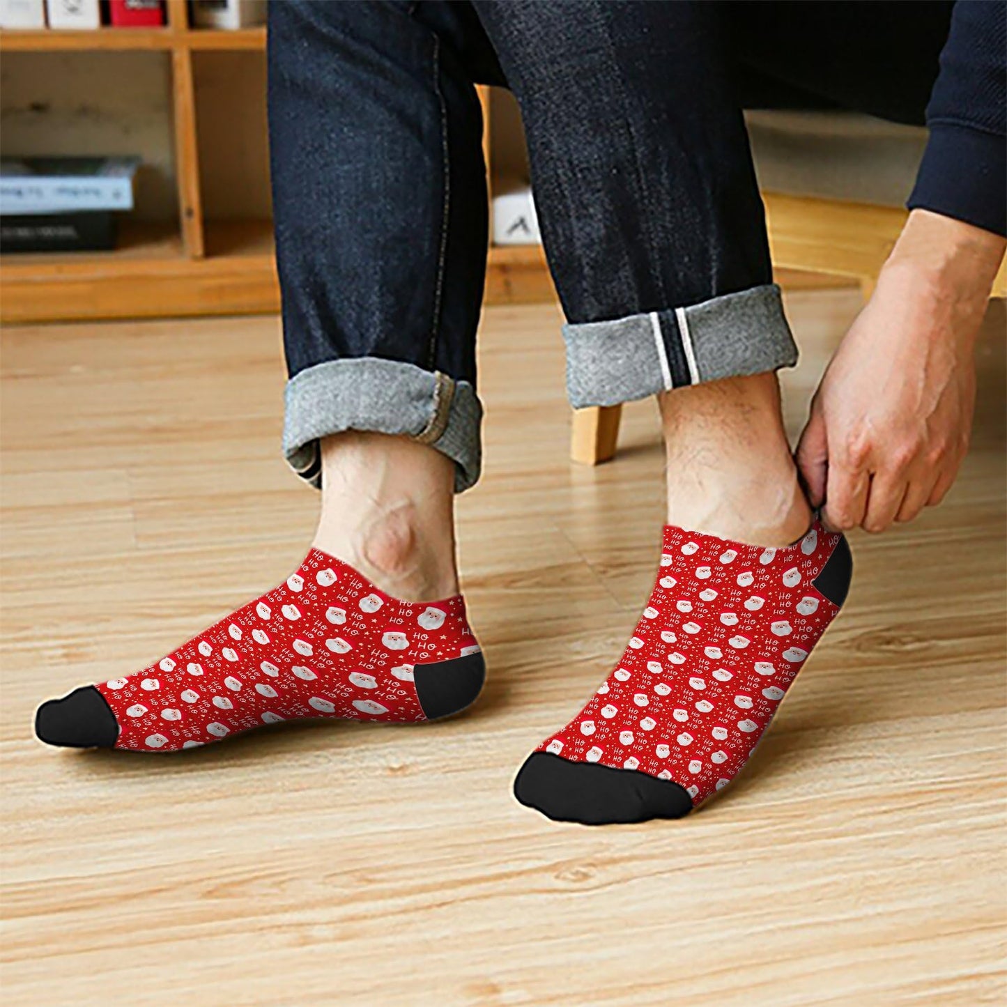 Christmas Pattern Men's Ankle Dress Socks - Funny Designs