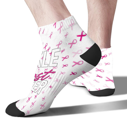 My God Is Stronger Than Breast Cancer Awareness Christian Ankle Socks For Women Invisible Women's Socks