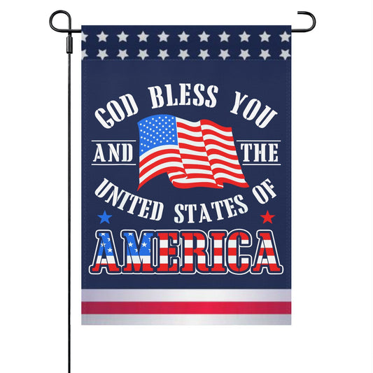 God Bless You And The United States Of America Garden Flag One Size Double Sided Art Funny Garden Flags Double Sided Yard Funny Garden Flag