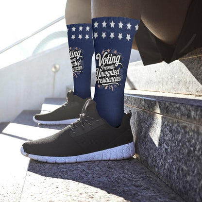 Novelty Men's Voting Design Socks - Prevent Unwanted Presidencies