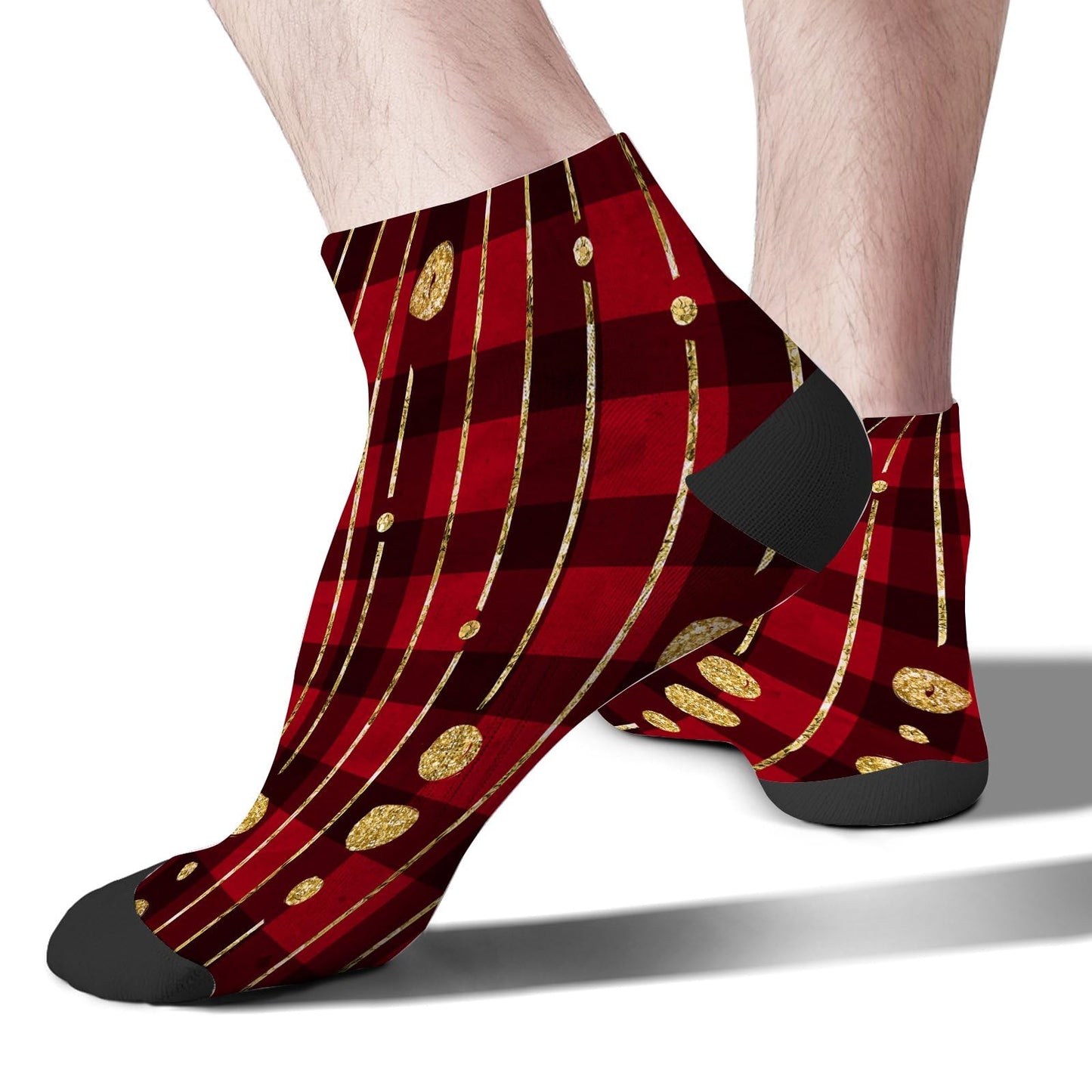 Funny Christmas Pattern No Show Socks Men Cotton Sock Mens